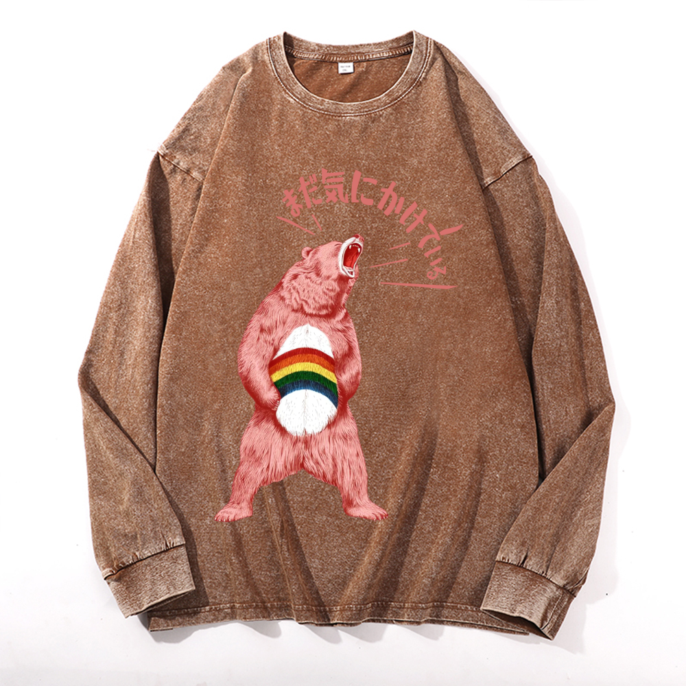 Vintage Cotton Wash Crewneck Long-Sleeve T-Shirt