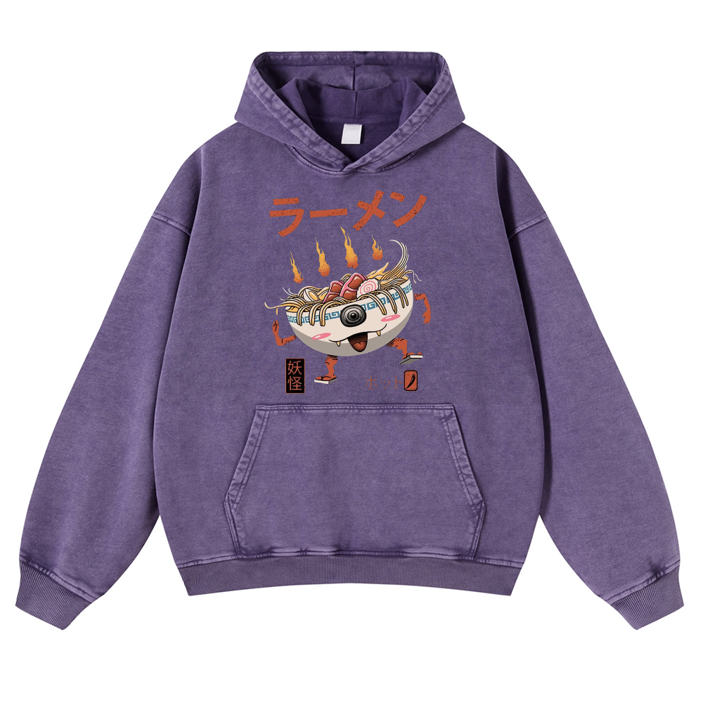 Ramen Monster Vintage Washed Thick Cotton Hoodie