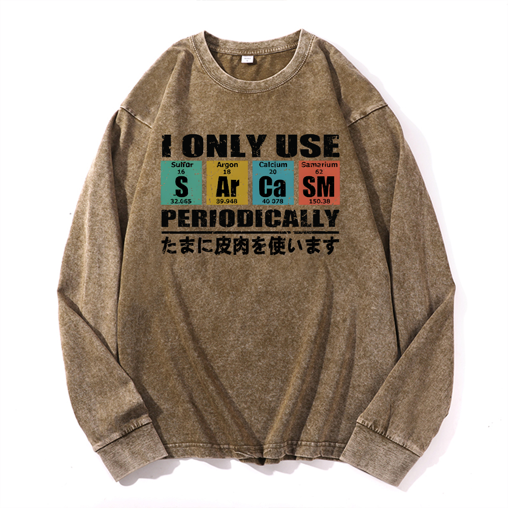 Sarcasm Vintage Cotton Wash Long-sleeve T-shirt