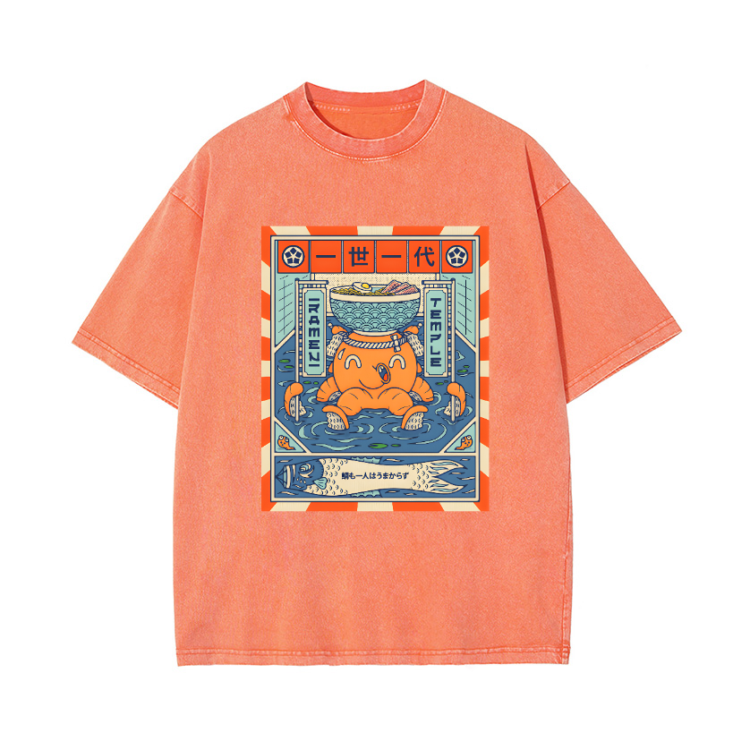 Octopus Vintage Wash Japanese Design T-Shirt