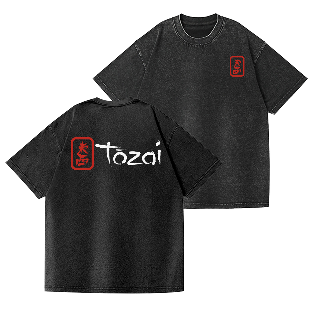 Tozai Sake Vintage Wash Japanese Design Back Art T-Shirt