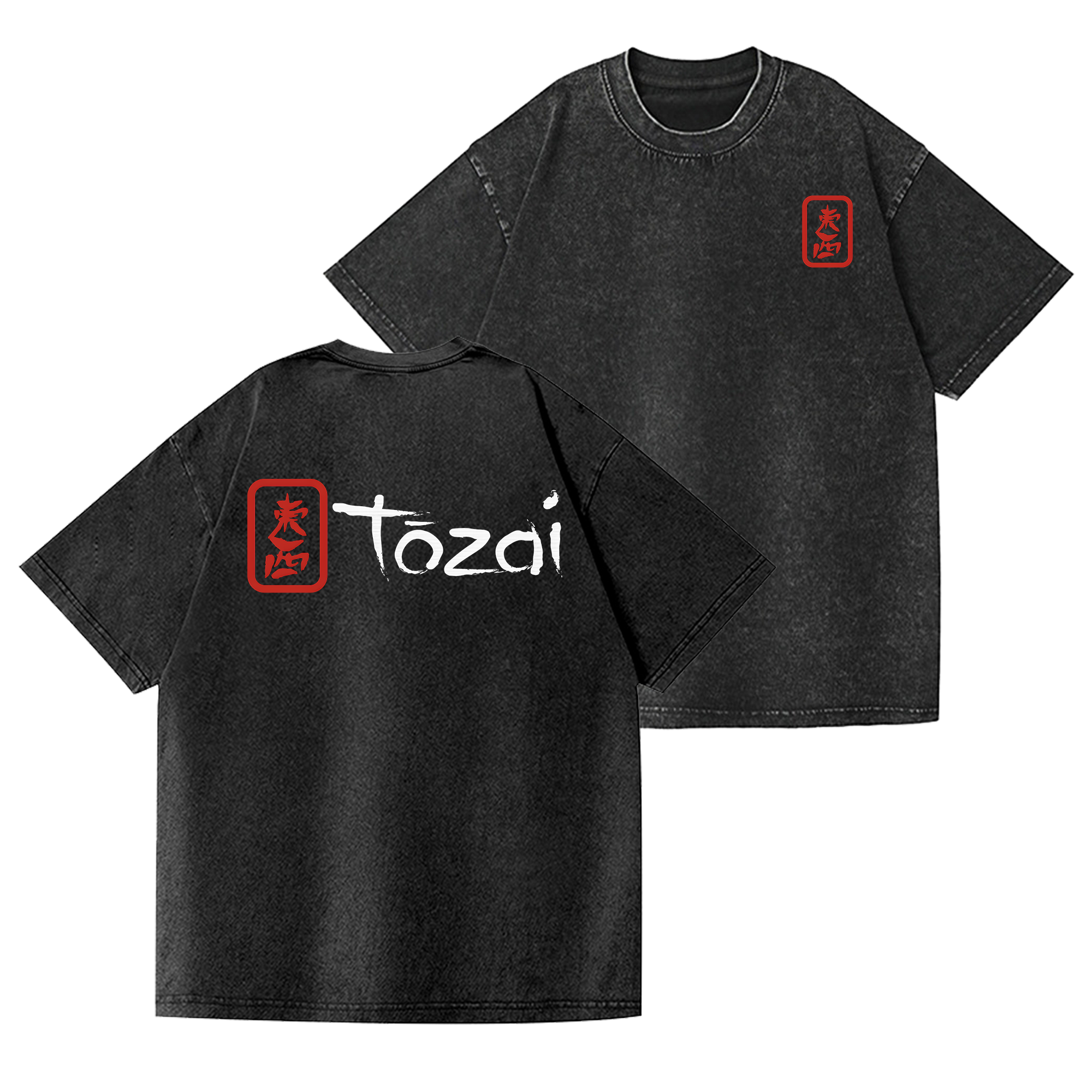 Tozai Sake Vintage Wash Japanese Design Back Art T-Shirt