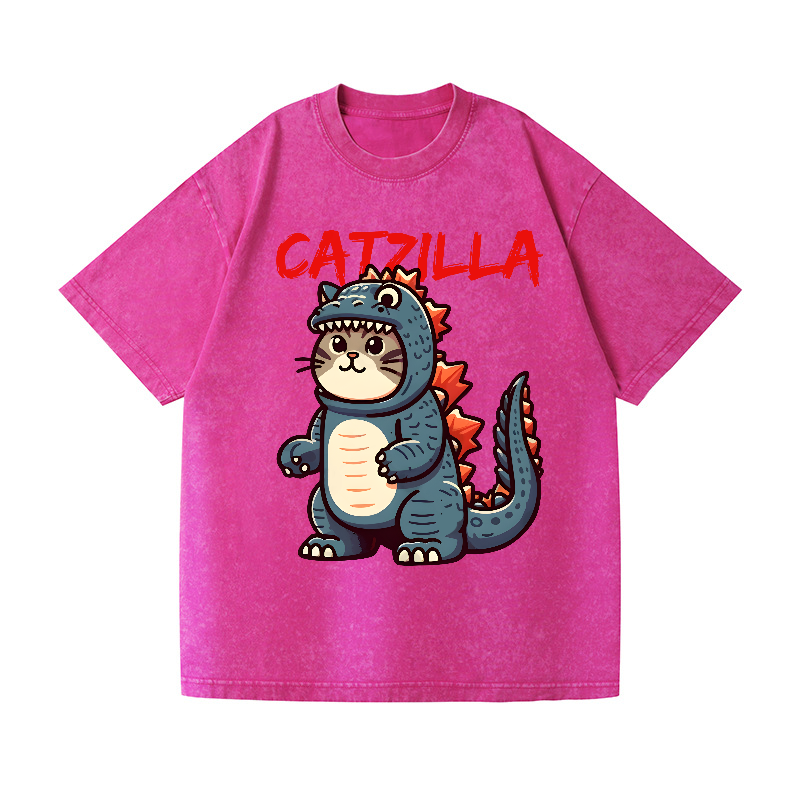Catzilla Cat Kaiju Vintage Wash Japanese Design T-Shirt