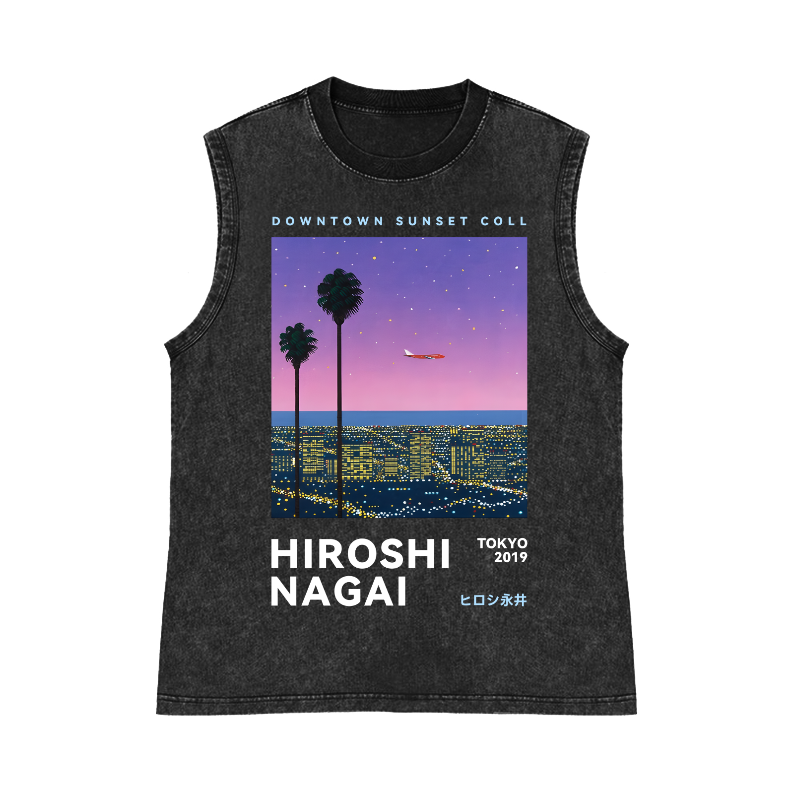 Hiroshi Nagai Pure Cotton Wash-Dyed Sleeveless Tank Top