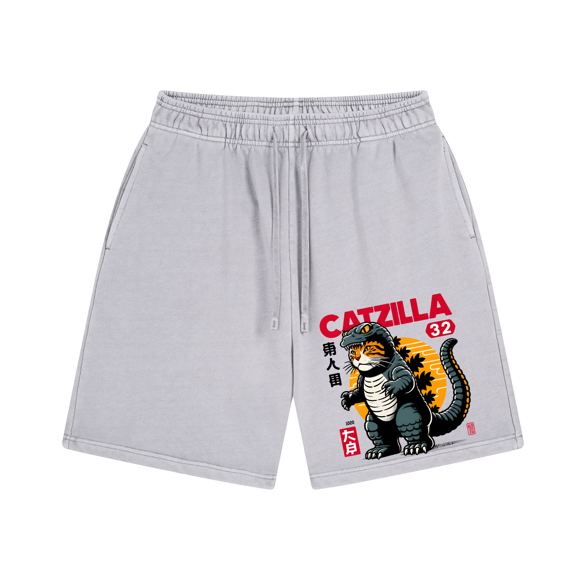 Catzilla Cat Kaiju Vintage Pure Thick Cotton Shorts