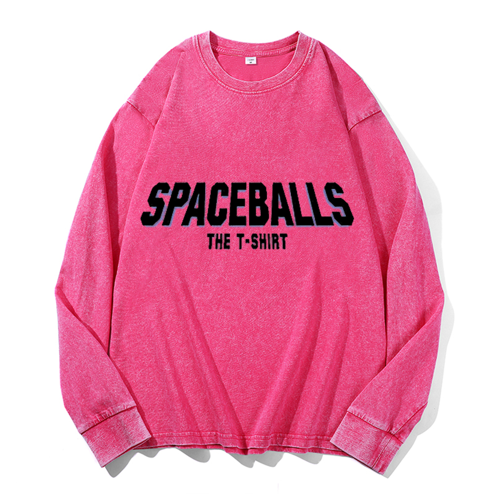 Spaceballs Vintage Cotton Wash Crewneck Long-Sleeve T-Shirt