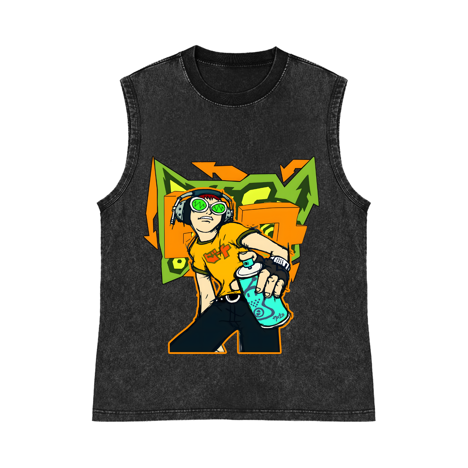 Jet Set Radio Pure Cotton Wash-Dyed Sleeveless Tank Top