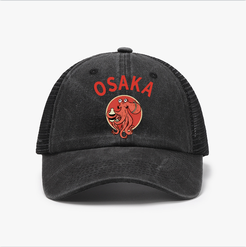 Osaka Dotonbori Drunken Octopus Vintage Cotton Breathable Hat