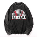 Baeball Vintage Cotton Wash Long-sleeve T-shirt