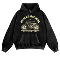 Deux Ex Machina Motorcycle Bike Vintage Washed Thick Cotton Hoodie