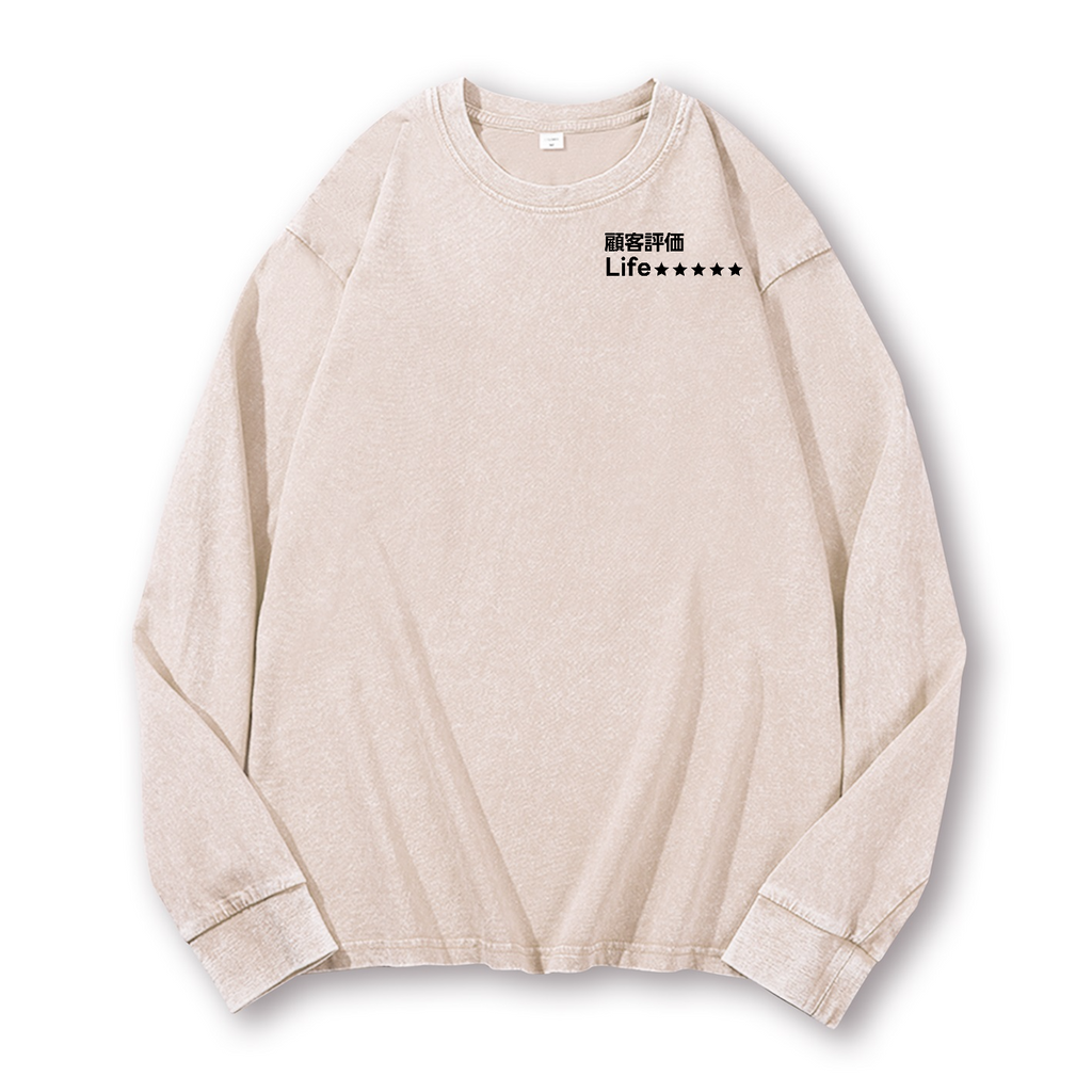 Life Vintage Washed Cotton Back Art Long-sleeve T-shirt