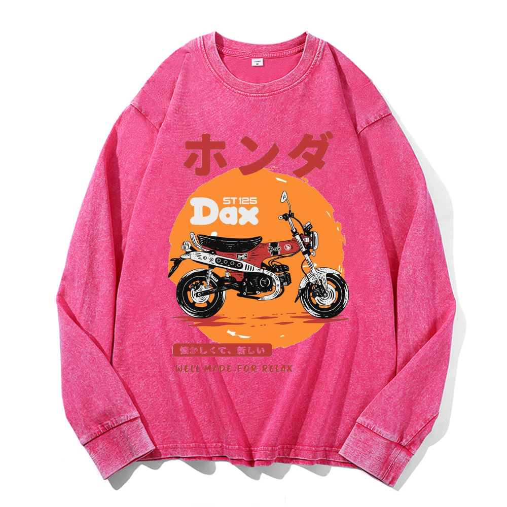 Vintage Cotton Wash Crewneck Long-Sleeve T-Shirt