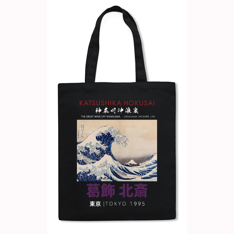 Katsushika Hokusai Japanese Style Canvas Tote Bag