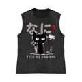 Black Cat Pure Cotton Wash-Dyed Sleeveless Tank Top