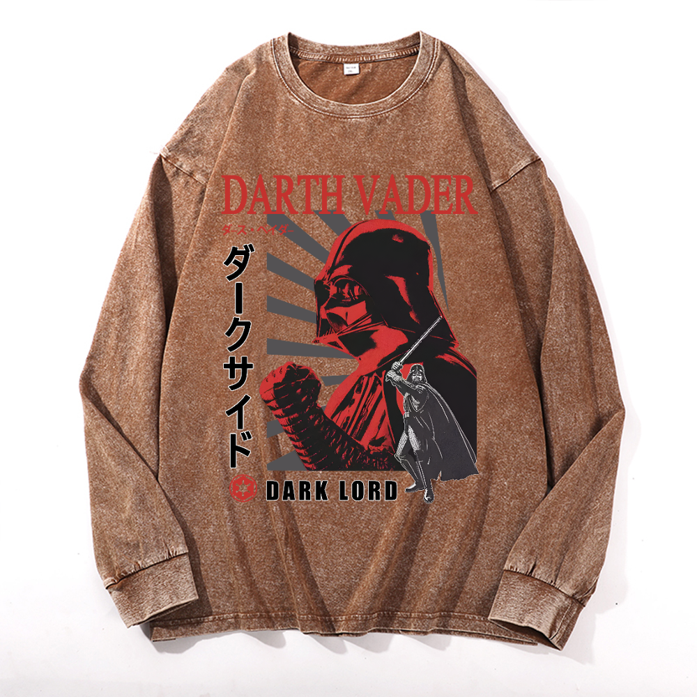 Darth Vader Vintage Cotton Wash Long-sleeve T-shirt
