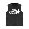 The Neko Face Pure Cotton Wash-Dyed Sleeveless Tank Top