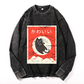 Vintage Cotton Wash Crewneck Long-Sleeve T-Shirt
