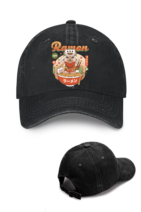 Ramen Cat Vintage Cotton Cap