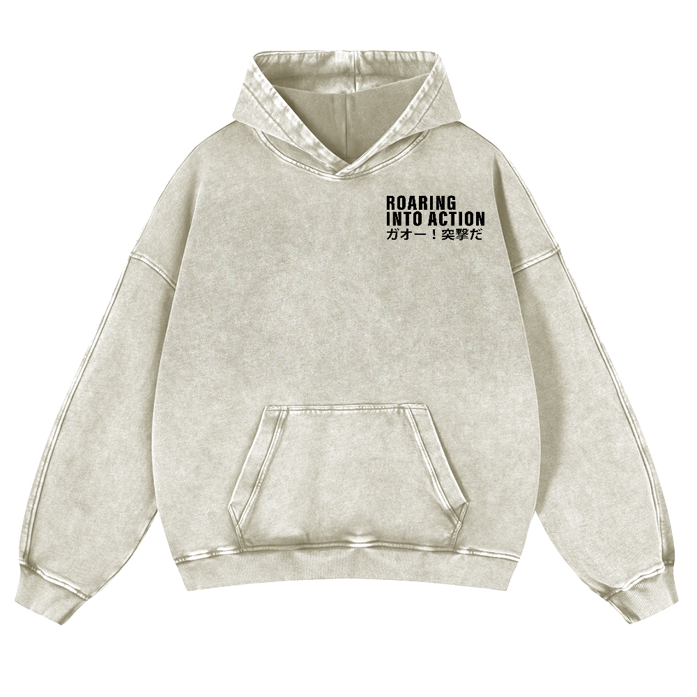 Osaka Tiger Vintage Washed Cotton Back Art Hoodie