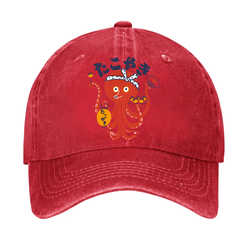 Takoyaki Octopus Vintage Cotton Cap