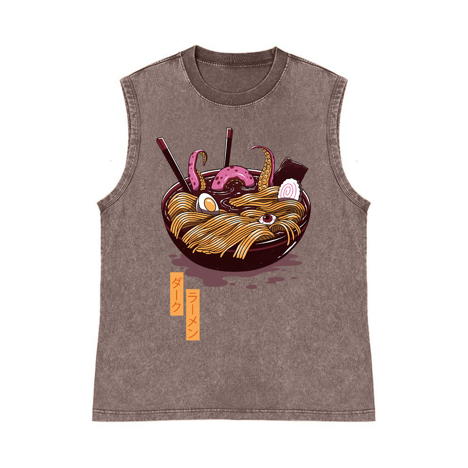 Monster Ramen Pure Cotton Wash-Dyed Sleeveless Tank Top