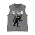 Cat Ninja Pure Cotton Wash-Dyed Sleeveless Tank Top