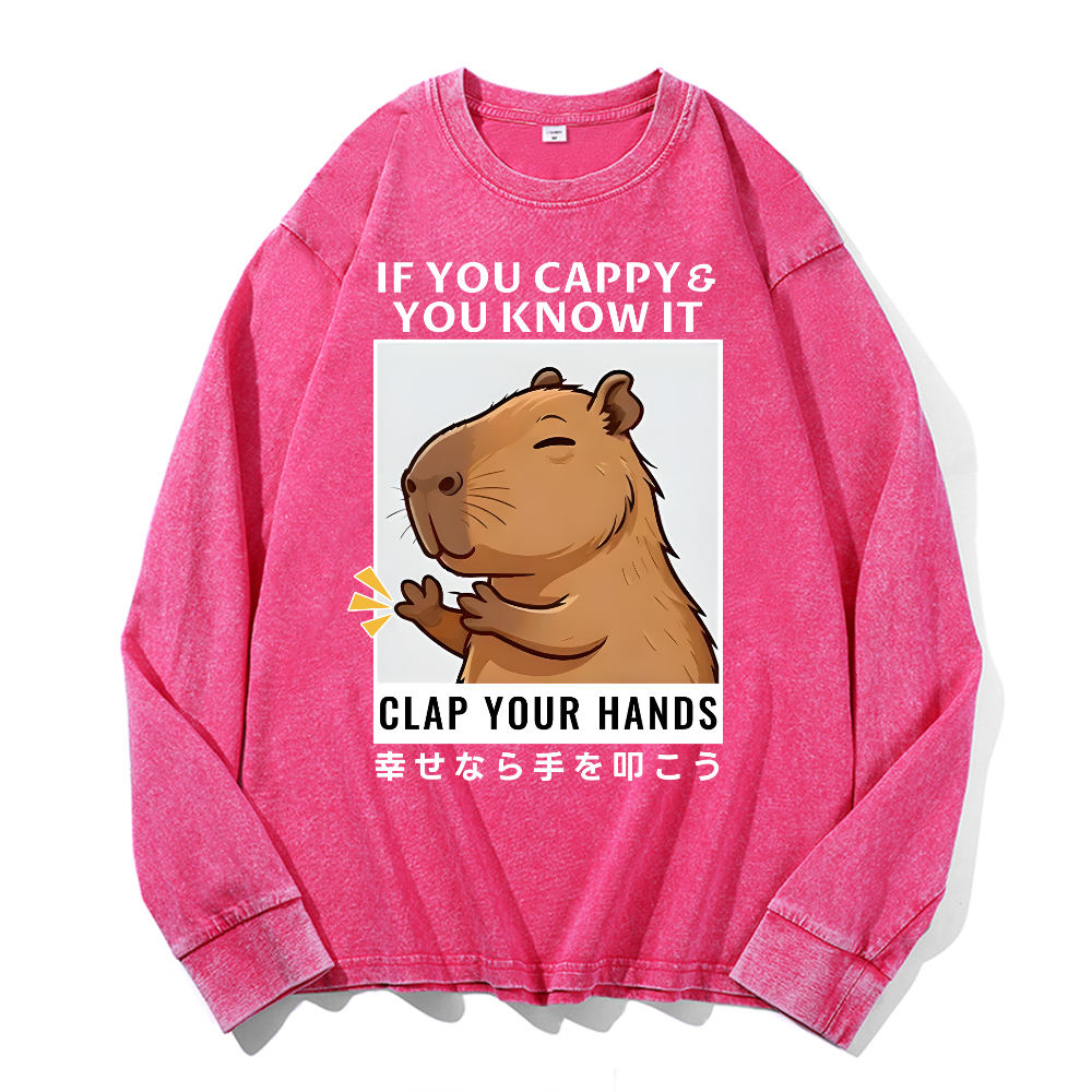 Capybara Vintage Cotton Wash Long-sleeve T-shirt