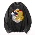 Ramen Yummy Vintage Cotton Wash Crewneck Long-Sleeve T-Shirt