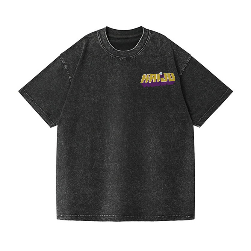 Kaiju Monster Vintage Wash Japanese Design Back Art T-Shirt