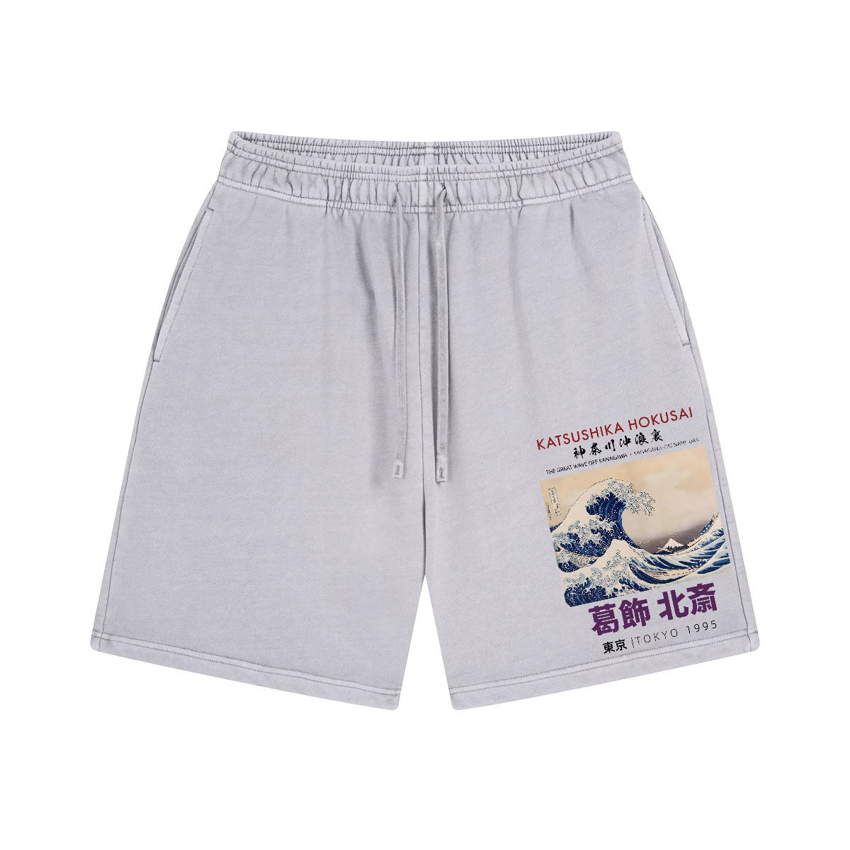 The Great Wave off Kanagawa Katsushika Hokusai Vintage Pure Thick Cotton Shorts