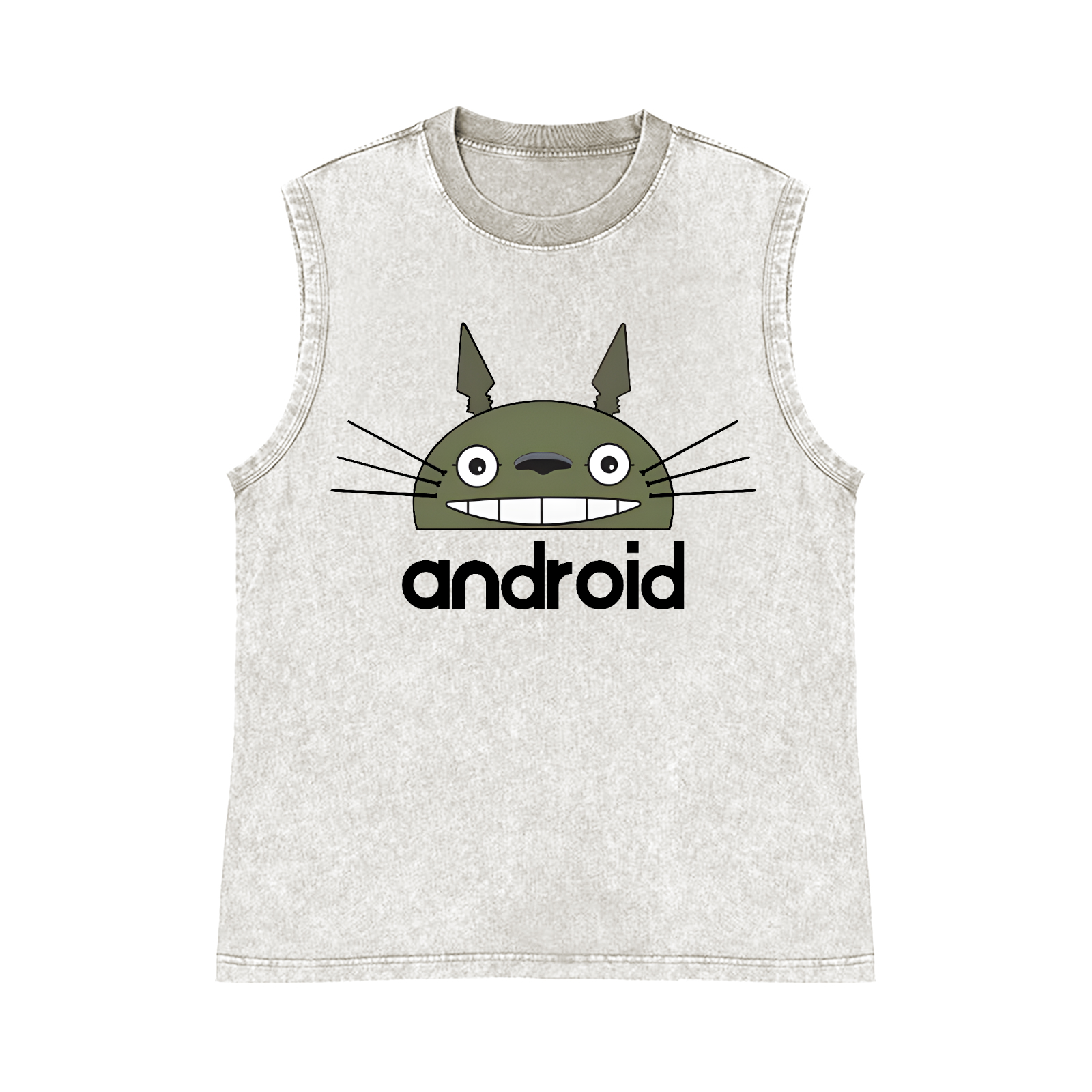 Ghibli Totoro Android Pure Cotton Wash-Dyed Sleeveless Tank Top