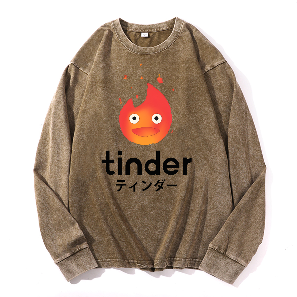 Ghibli Tinder Vintage Cotton Wash Long-sleeve T-shirt