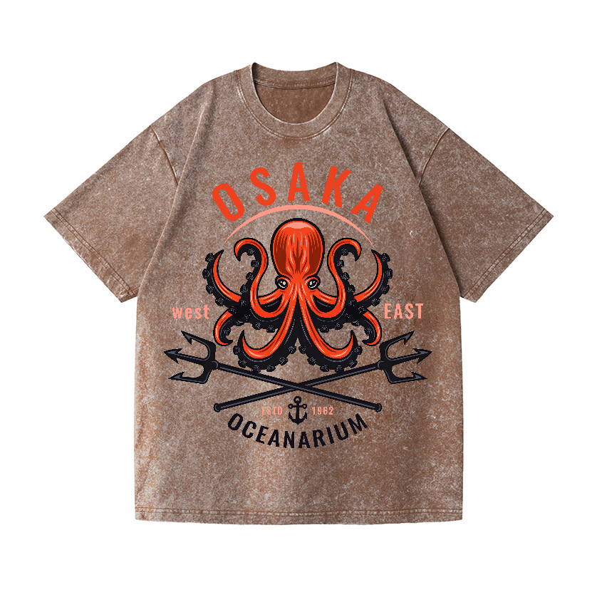Osaka Octopus Vintage Wash Japanese Design T-Shirt