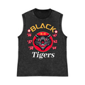 Black Tigers Pure Cotton Wash-Dyed Sleeveless Tank Top