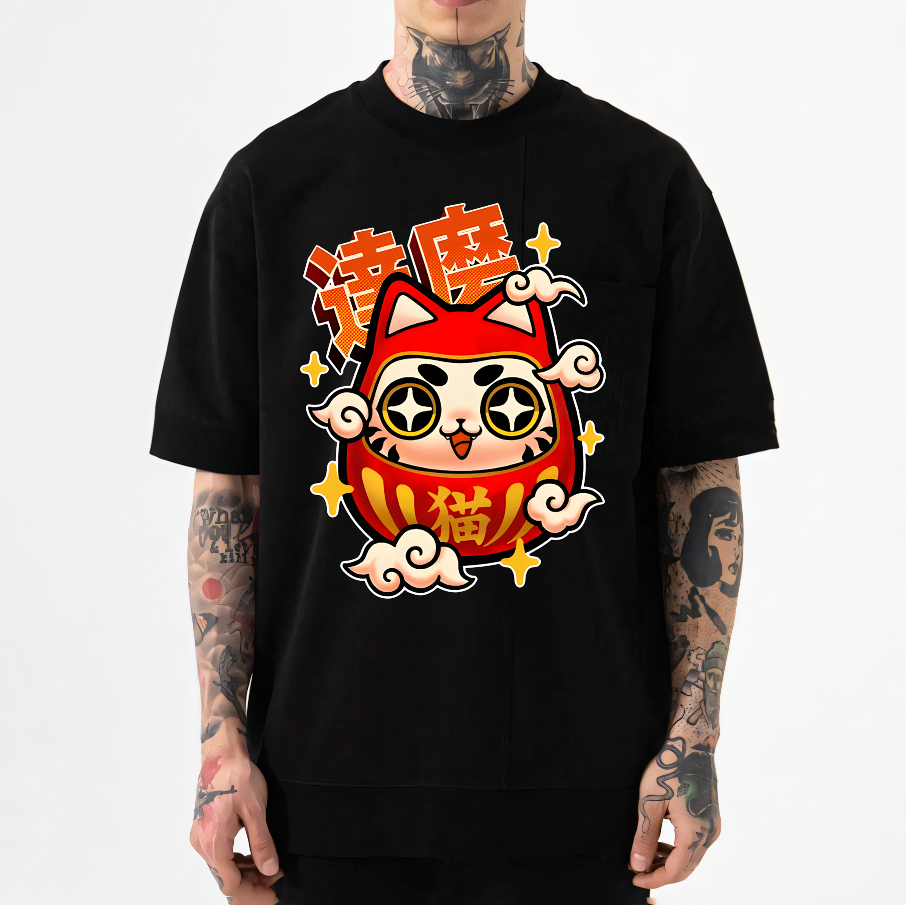 Daruma Cat Japanese Style Classic Tee