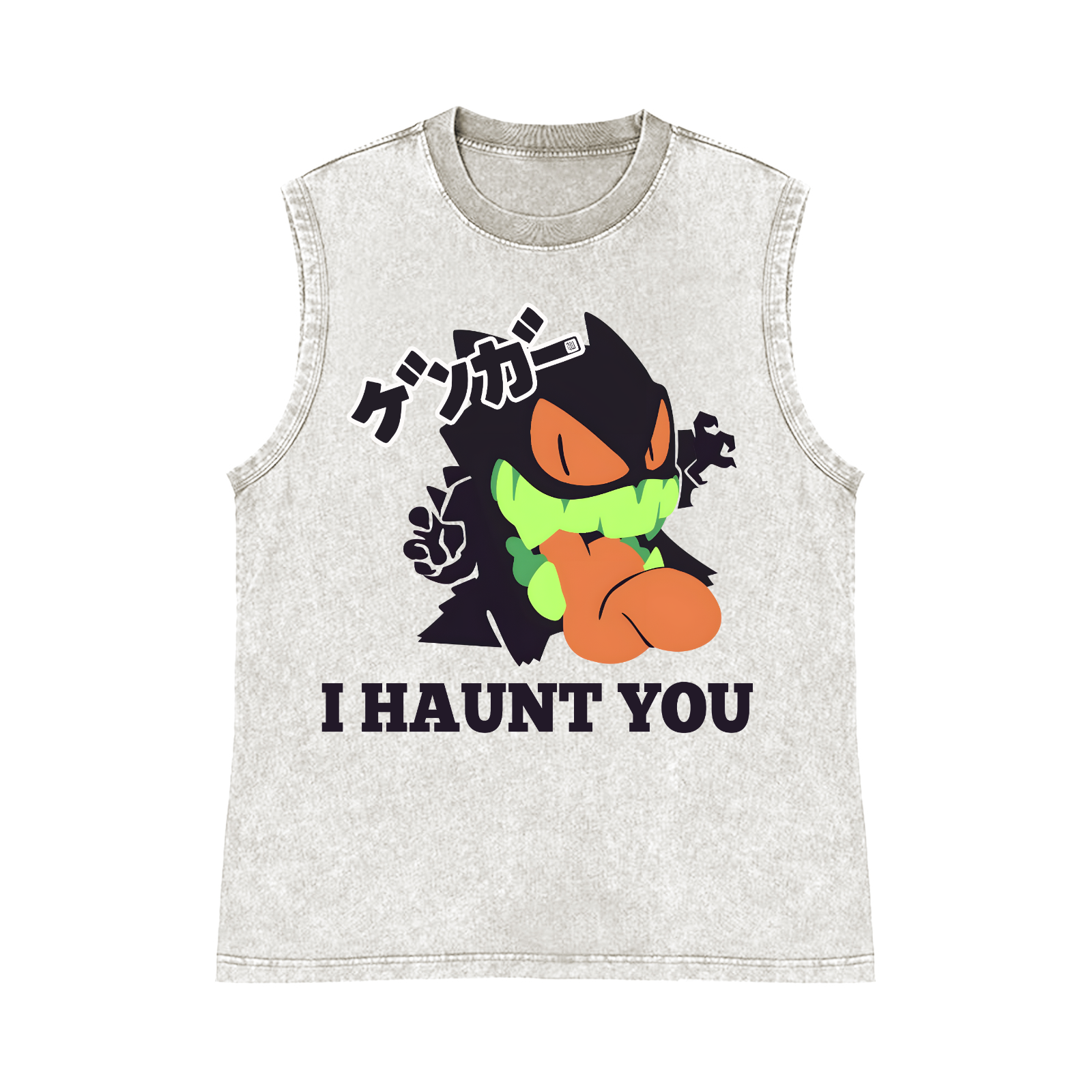 Gengar Pure Cotton Wash-Dyed Sleeveless Tank Top