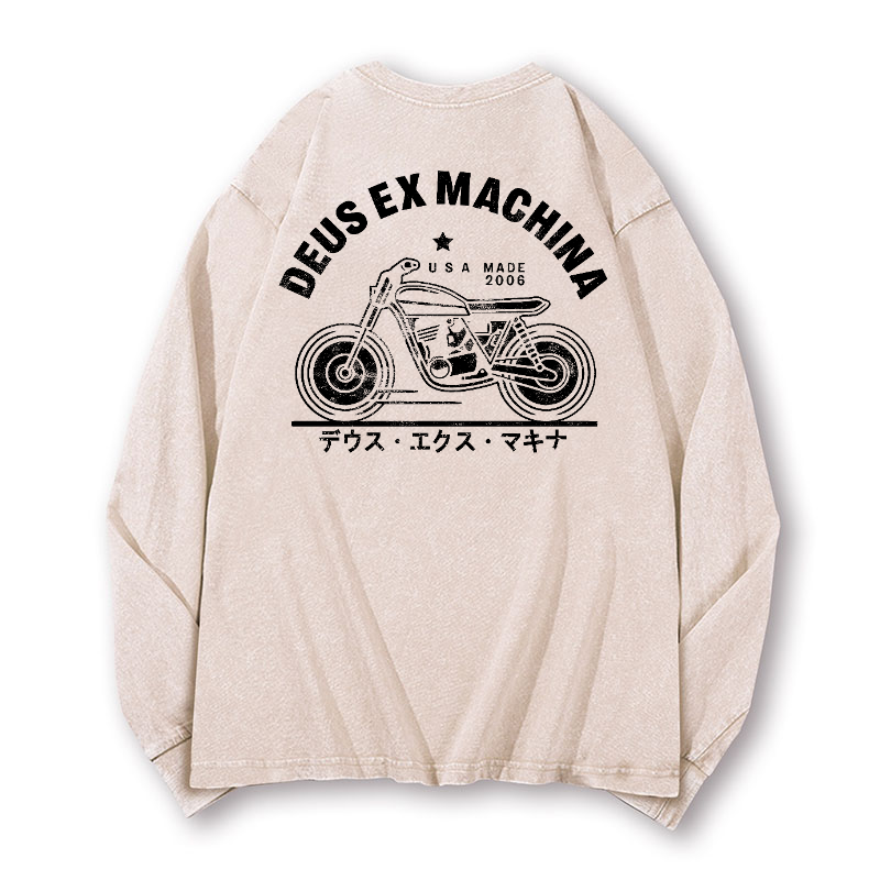 Deus Ex Machina Vintage Washed Cotton Back Art Long-sleeve T-shirt