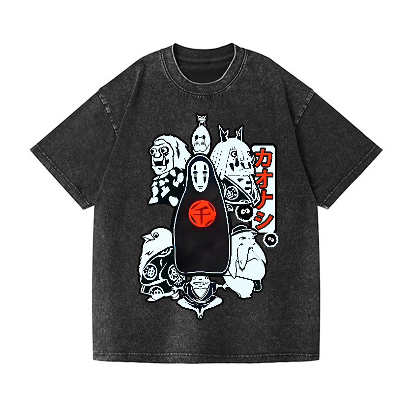 Ghibli No Face Kaonashi Vintage Wash Japanese Design T-Shirt