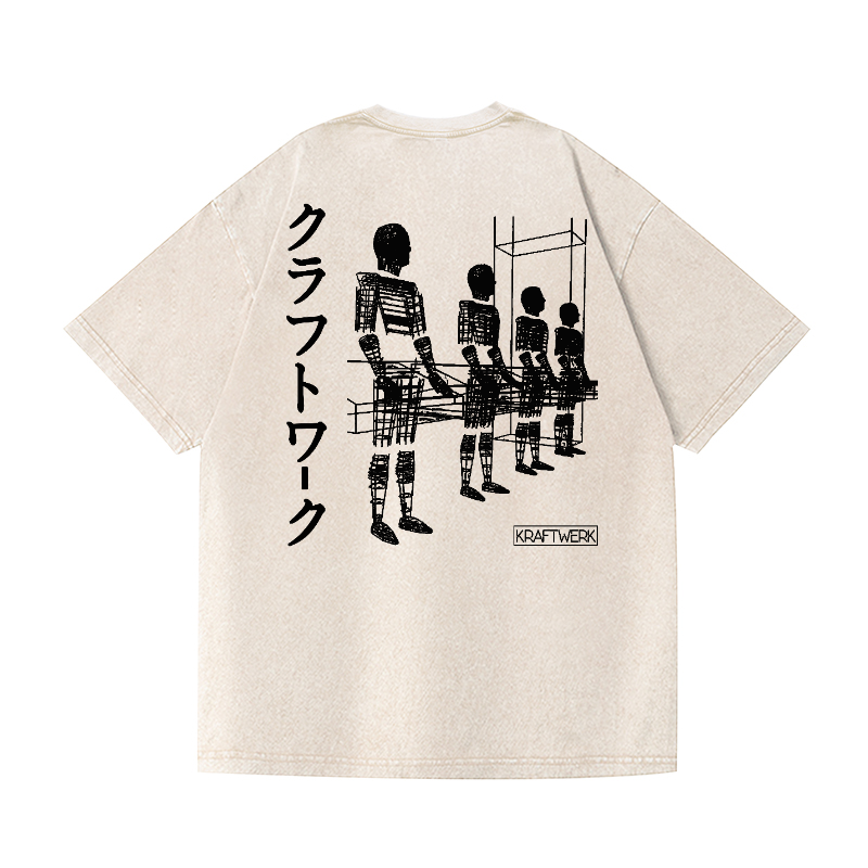Kraftwerk Vintage Wash Japanese Design Back Art T-Shirt