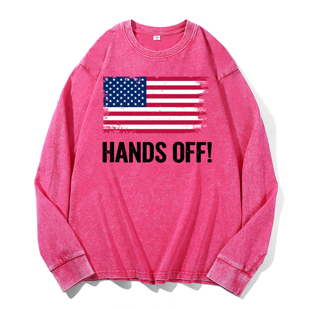 Hands Off Vintage Cotton Wash Long-sleeve T-shirt