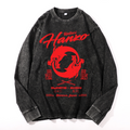 Hattori Hanzo Okinawa Japan Vintage Cotton Wash Crewneck Long-Sleeve T-Shirt