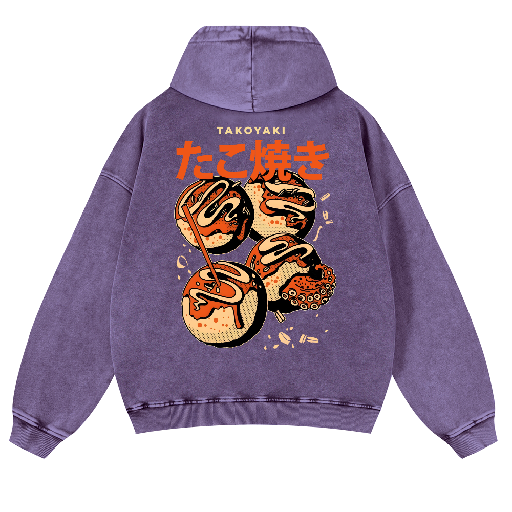 Takoyaki Vintage Washed Cotton Back Art Hoodie