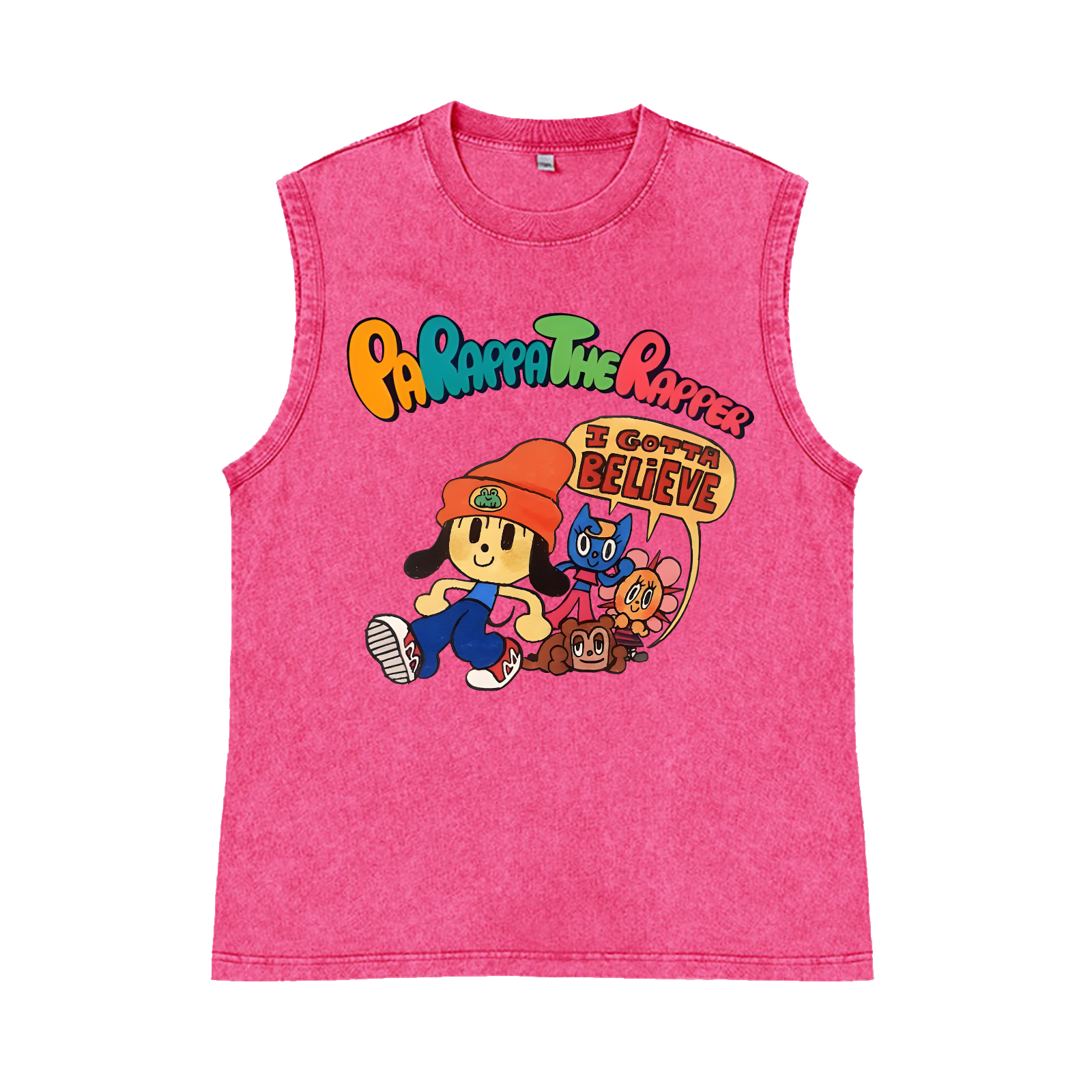 PaRappa the Rapper Pure Cotton Wash-Dyed Sleeveless Tank Top