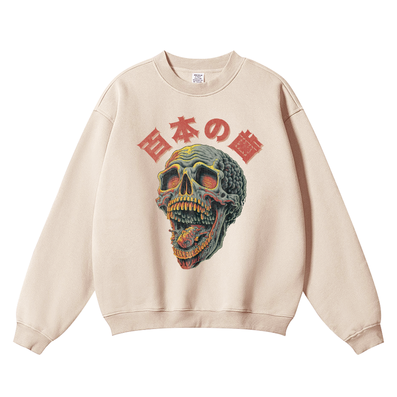 Yokai Vintage Cotton Blend Crewneck Sweatshirt