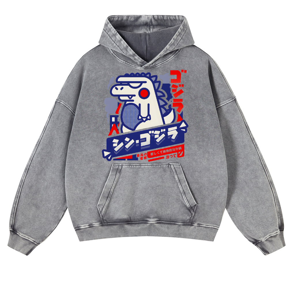Kaiju Vintage Washed Thick Cotton Hoodie