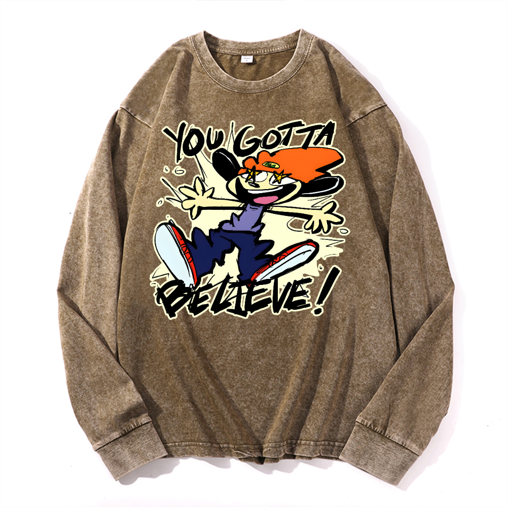 PaRappa the Rapper Vintage Cotton Wash Long-sleeve T-shirt