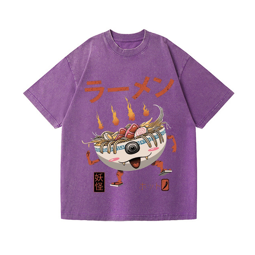 Ramen Monster Vintage Wash Japanese Design T-Shirt