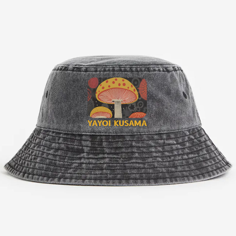 Yayoi Kusama Mushroom Vintage 100% Cotton Bucket Hat