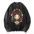 Ghibli Totoro No Face Kaonashi Vintage Cotton Wash Long-sleeve T-shirt