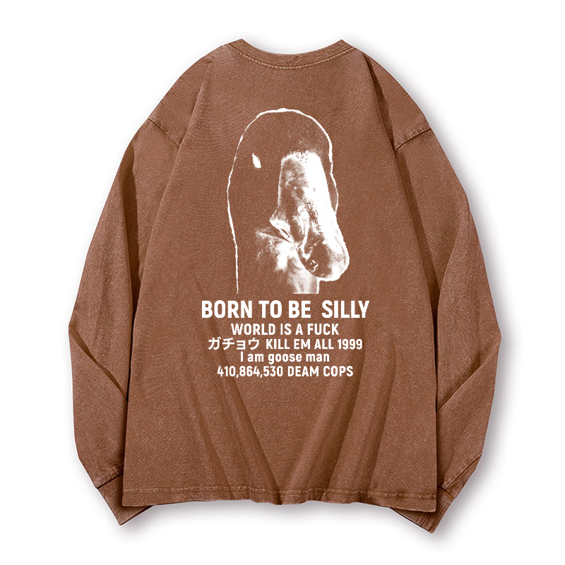 Goose Vintage Washed Cotton Back Art Long-sleeve T-shirt